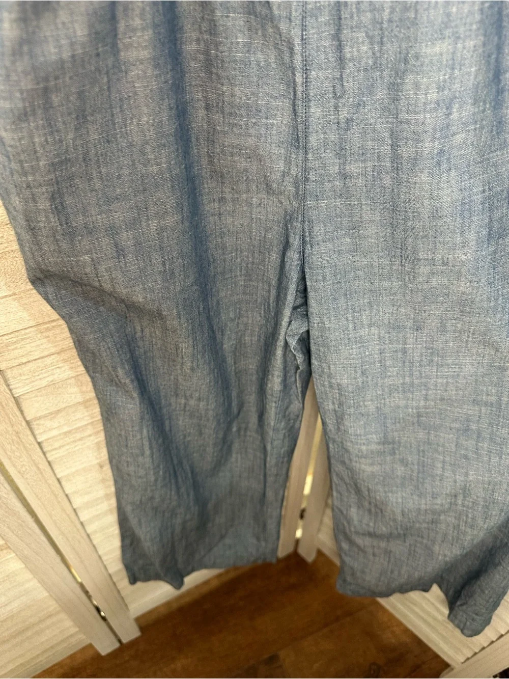 J. Crew Light Blue Chambray Wide-Leg Jumpsuit